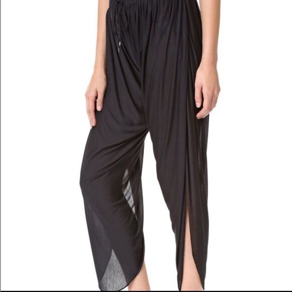 Haute Hippie Unique Draped Black Slit Leg Pants - Picture 1 of 16